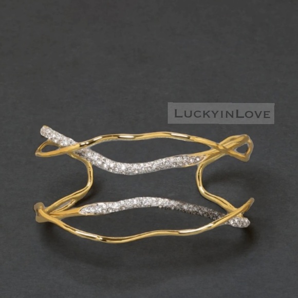 ALEXIS BITTAR • Solanales Gold Silver Crystal Cuff Bracelet - Picture 5 of 16